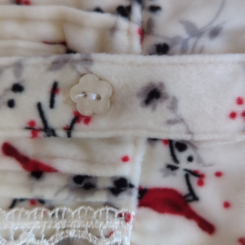 Secret Treasures Velour Long Sleeve Sleep Gown XL White Red Gray - Picture 11 of 16